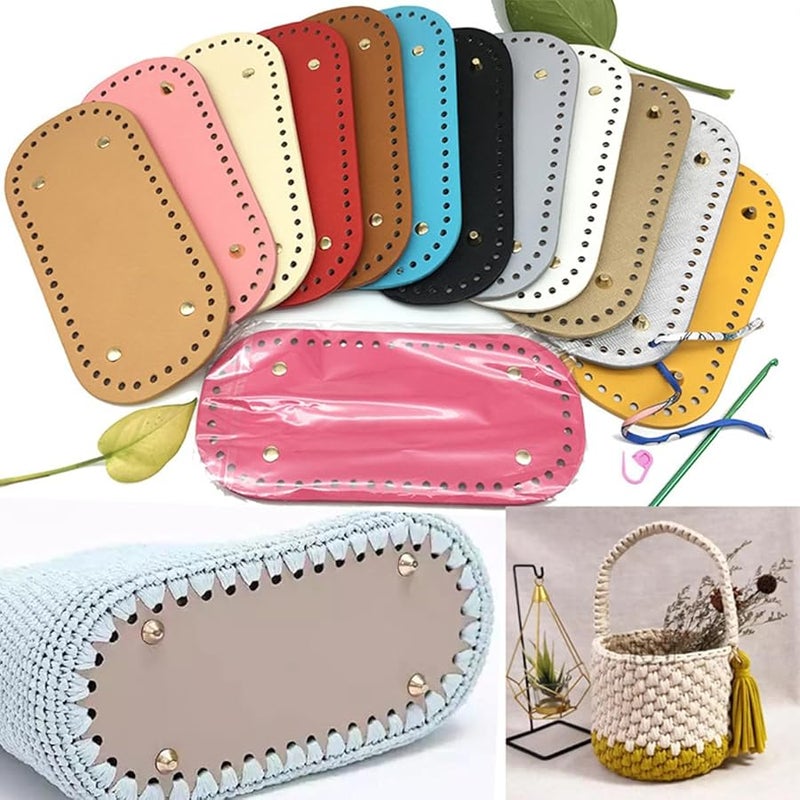 Jweemax PU Leather Handbag Bottom Base Shaper Pad Insert Natural Texture Yellow Brown 10x22cm - Image 5